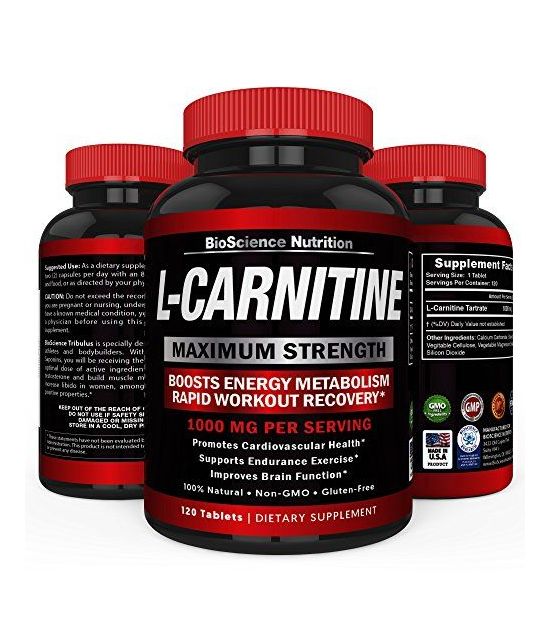 L-Carnitine 1000mg, 120 comprimés.
