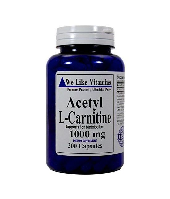 Acétyle L-Carnitine 1000mg 200 Capsules.