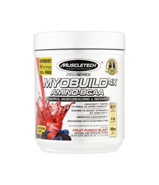 MuscleTech Série Pro Myobuild amino-BCAA 4X Fruit Punch souffle Dietary Supplement 1171 oz