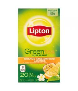 Lipton Sacs orange -amp- Passionfruit Thé vert au jasmin 20 ct