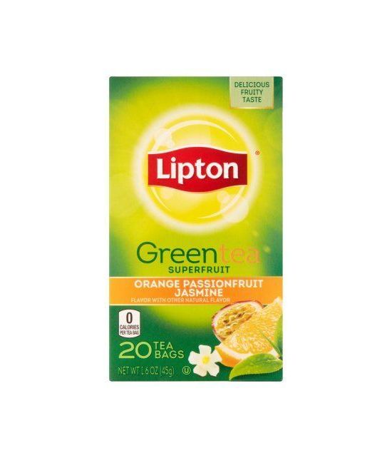 Lipton Sacs orange -amp- Passionfruit Thé vert au jasmin 20 ct