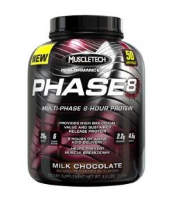 MuscleTech Performance Series Phase8 Multi-Phase 8 heures Chocolat au lait de protéines Complément alimentaire en poudre 46 li