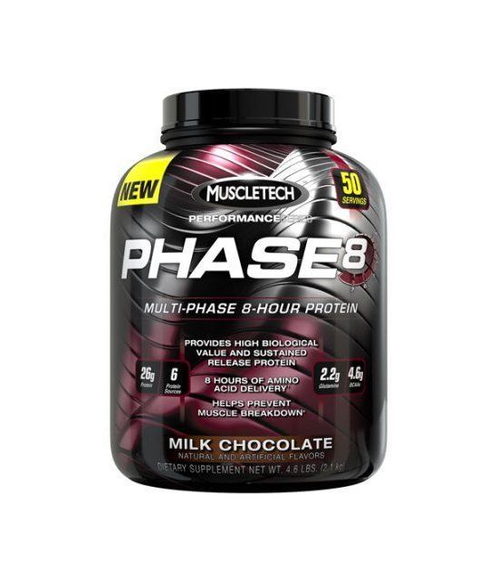 MuscleTech Performance Series Phase8 Multi-Phase 8 heures Chocolat au lait de protéines Complément alimentaire en poudre 46 li