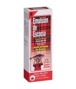 Emulsion de Escocia saveur de cerise Huile de foie de morue Complément alimentaire 65 onces liquides