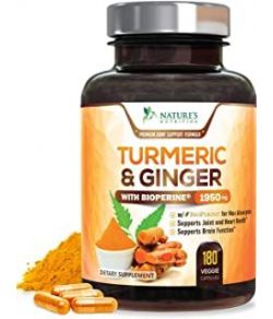 CURCUMINE DE CURCUMA AVEC BIOPERINE ET GINGEMBRE 95 CURCUMINOIDES 1950MG 180 CAPSULES