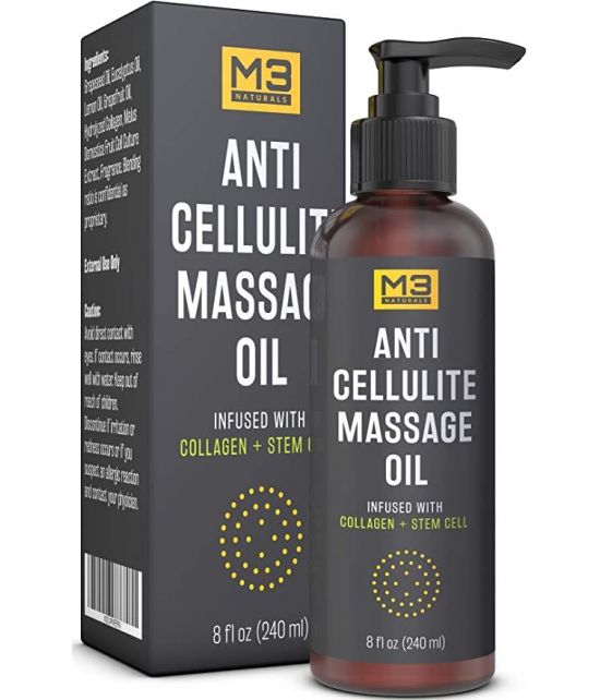 M3 NATURALS HUILE DE MASSAGE ANTICELLULITE INFUSEE AU COLLAGENE ET AUX CELLULES SOUCHES 240 ML